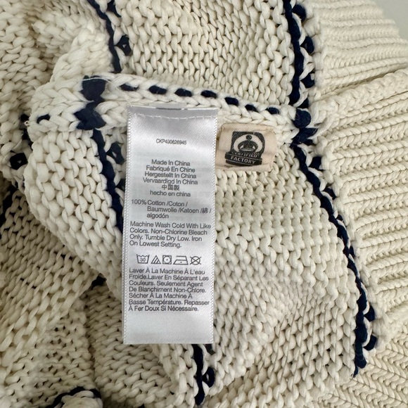 Madewell White and Navy Striped Long Sleeve Cotton Crewneck Sweater Size:M - Picture 12 of 12